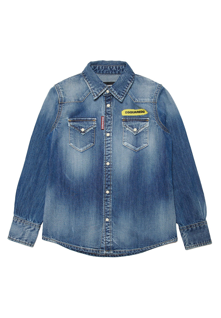 Camicia denim blu per bambino