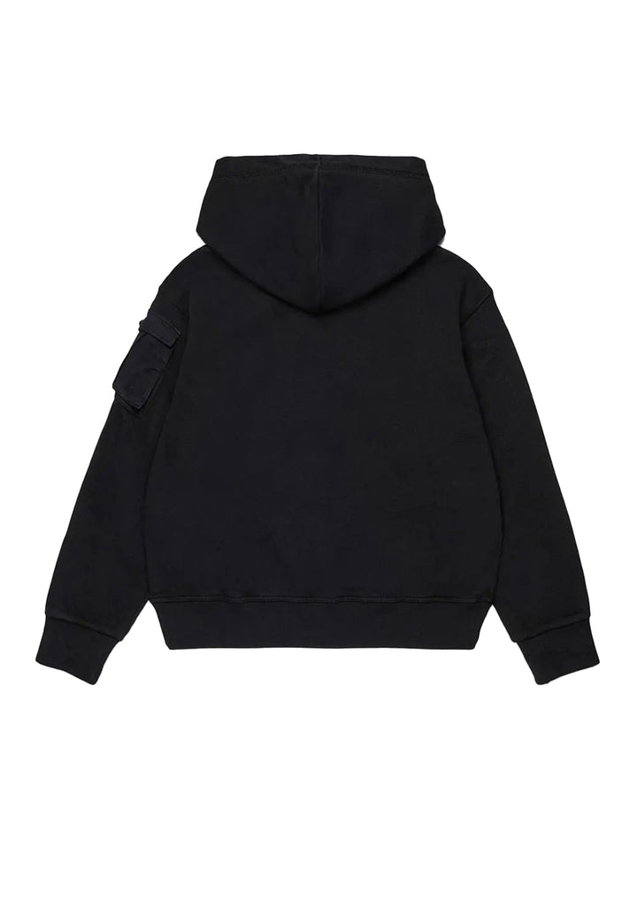 Felpa cappuccio nera per bambino