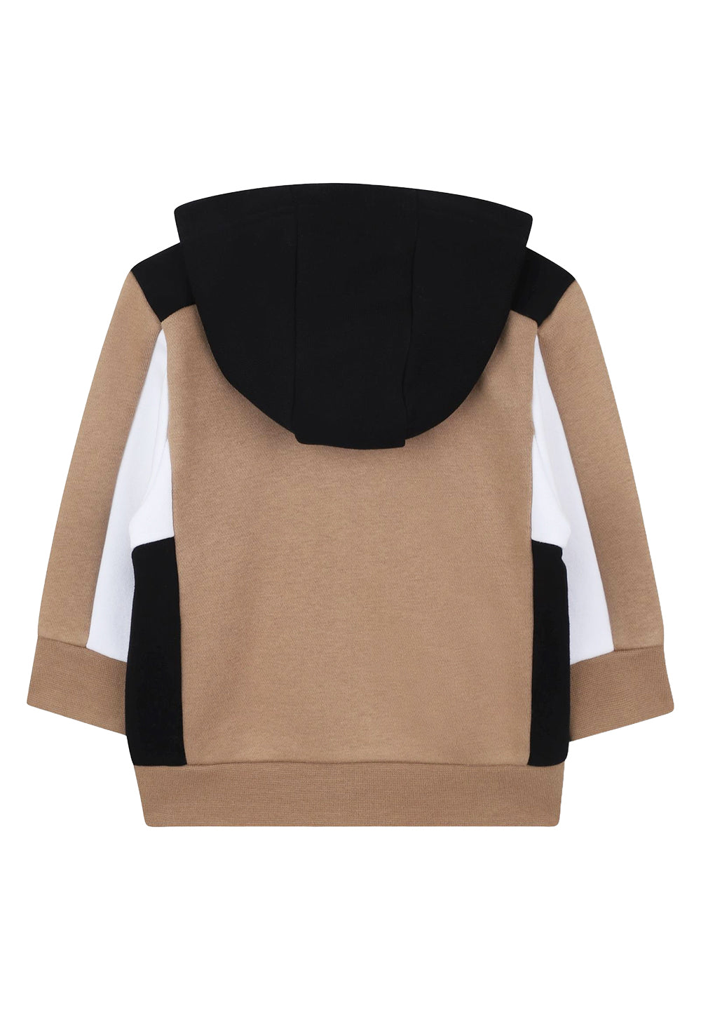 Felpa zip con cappuccio beige per neonato