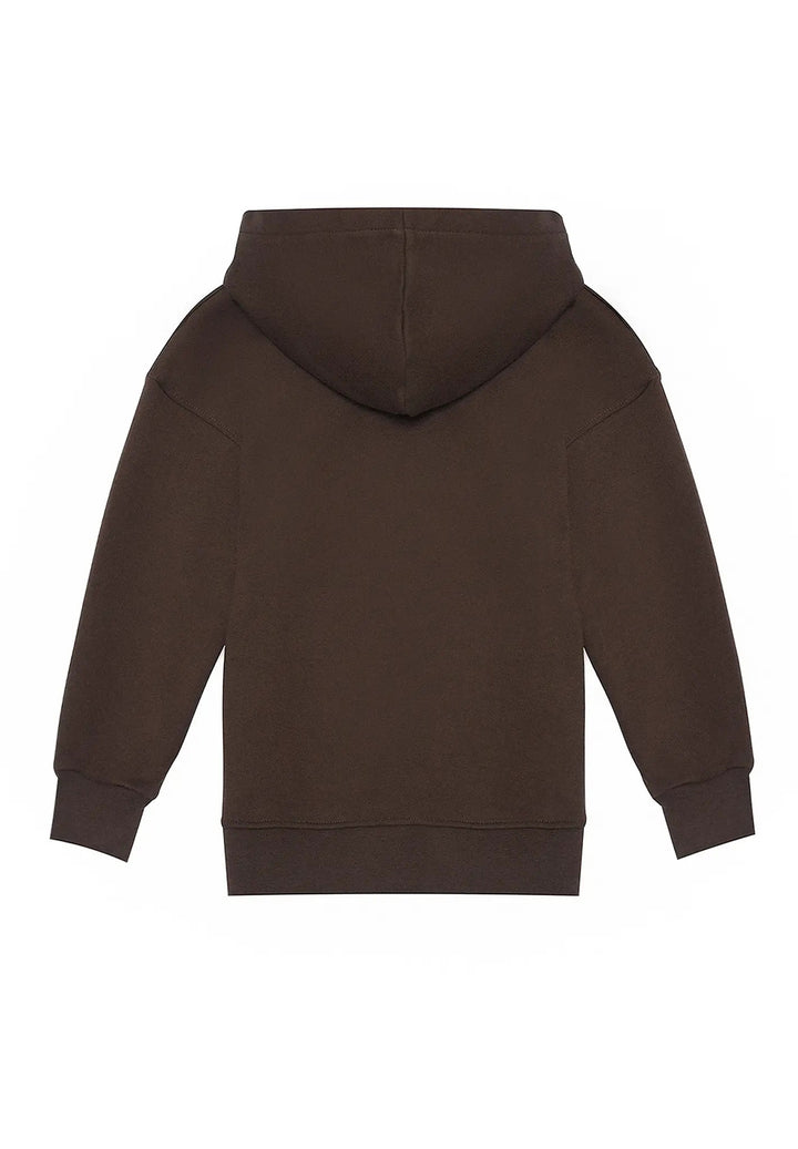 Felpa cappuccio marrone per bambino