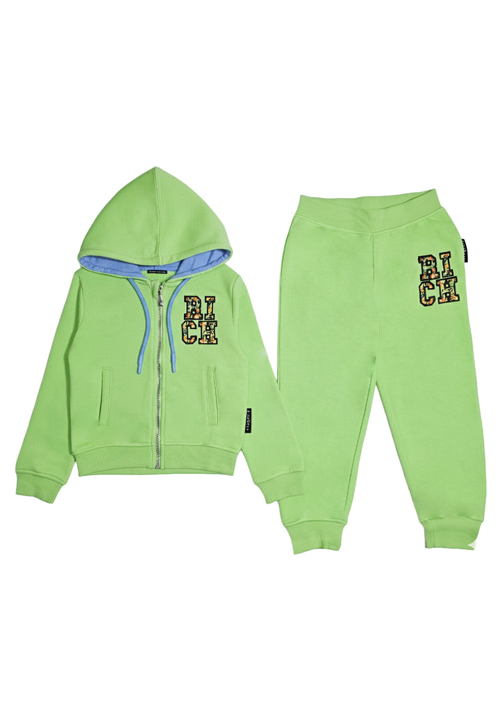 Completo felpa verde per neonato