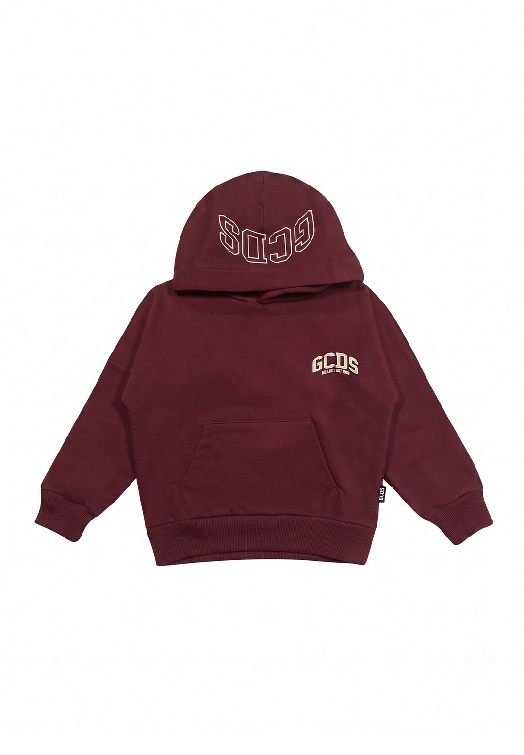 Felpa cappuccio bordeaux per bambino
