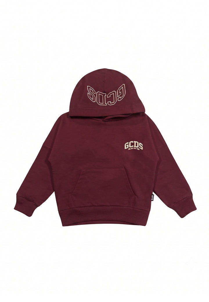 Felpa cappuccio bordeaux per bambino