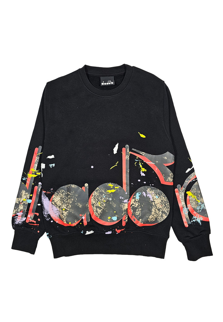 Black crewneck sweatshirt for boy