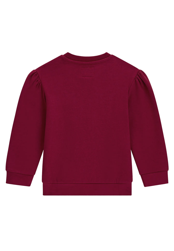 Felpa girocollo bordeaux per bambina