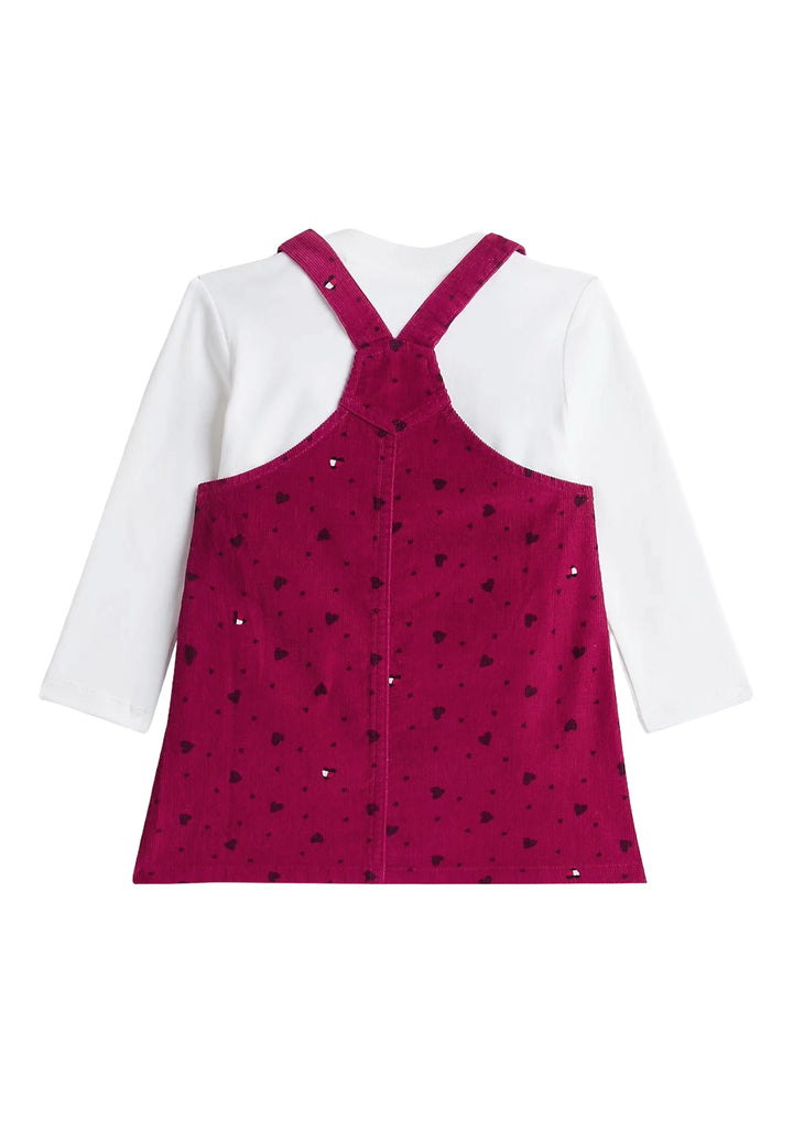 Completo salopette fuxia per neonata