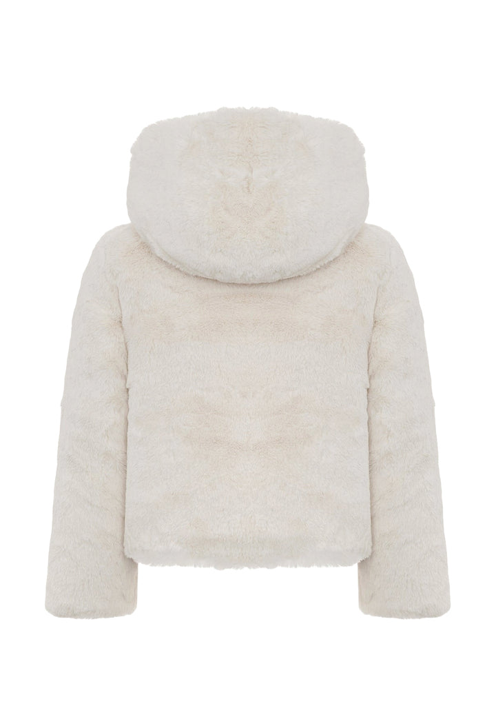 White-beige reversible jacket for girls