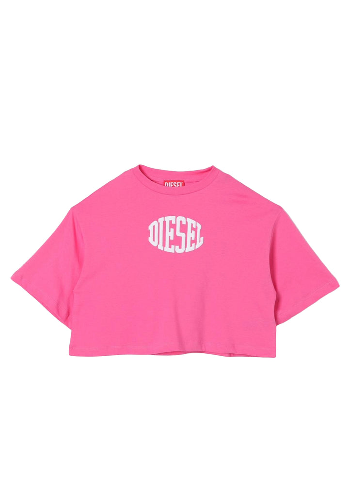 T-shirt cropped fuxia per bambina