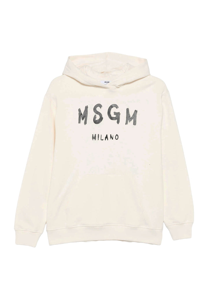 Felpa cappuccio crema unisex