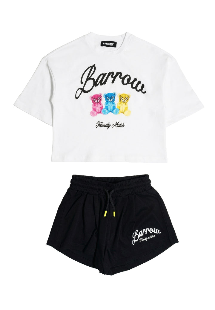 Completo bianco-nero per bambina