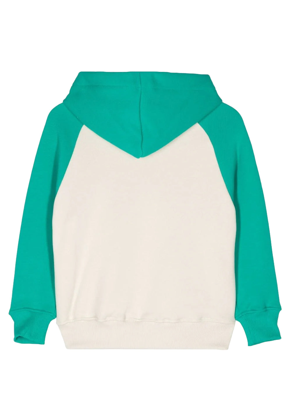 Felpa cappuccio crema-verde per bambino