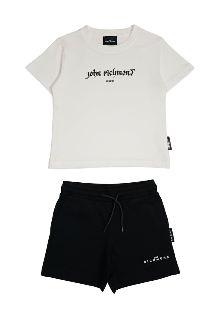 Completo bianco-nero per bambino