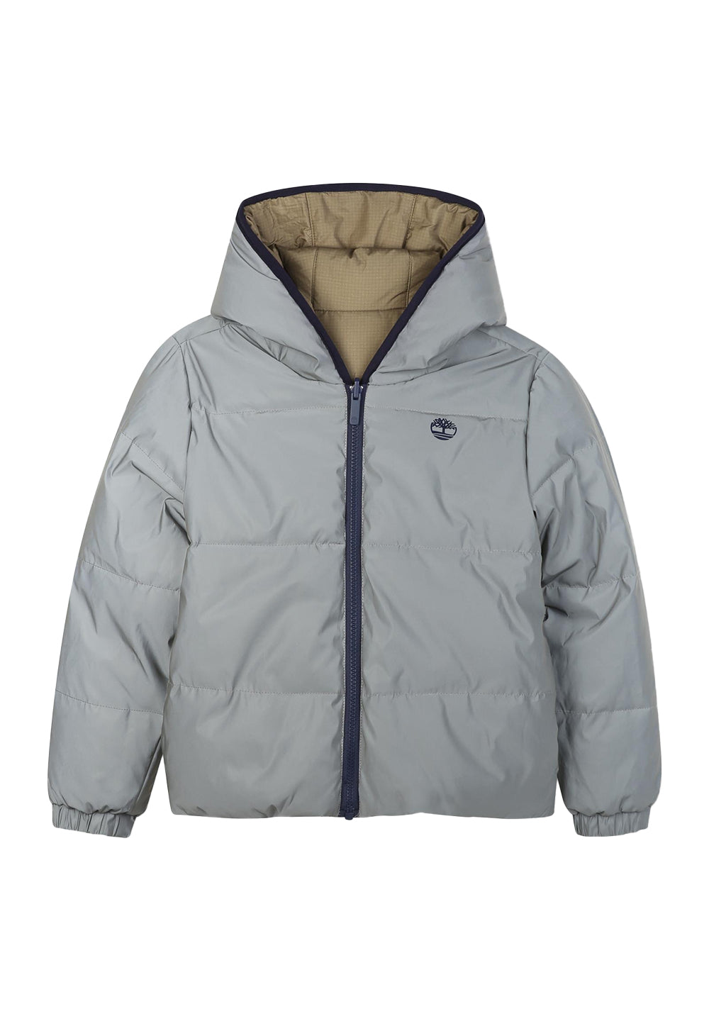 Giubbotto reversibile marrone-grigio per bambino