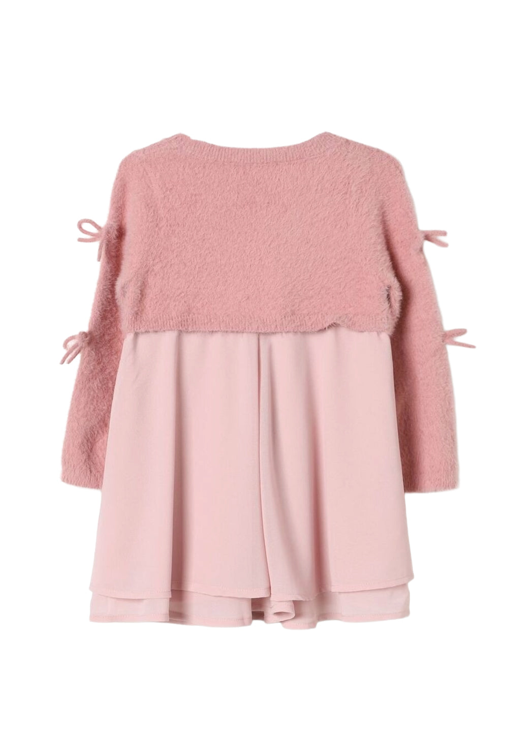 Vestito maglia rosa per bambina