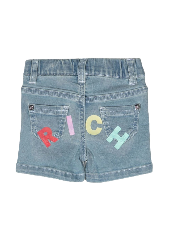 Short denim blu per neonata