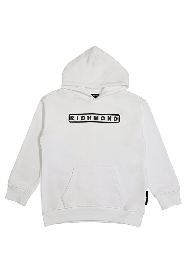 Felpa cappuccio bianca per bambino