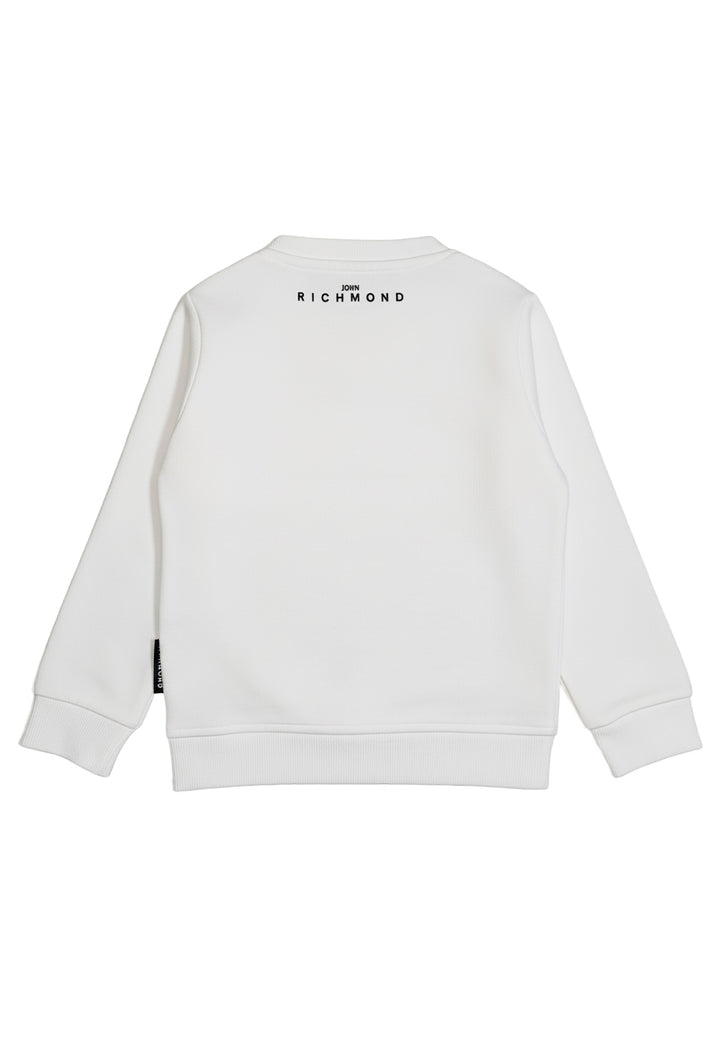 Felpa girocollo bianca per neonato