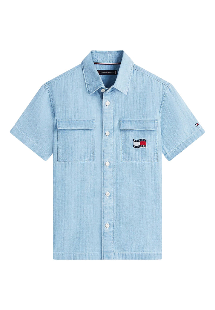 Camicia blu denim per bambino