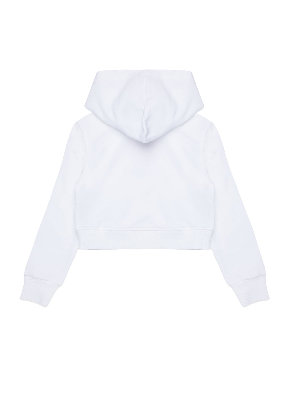 Sweat à capuche court blanc pour filles