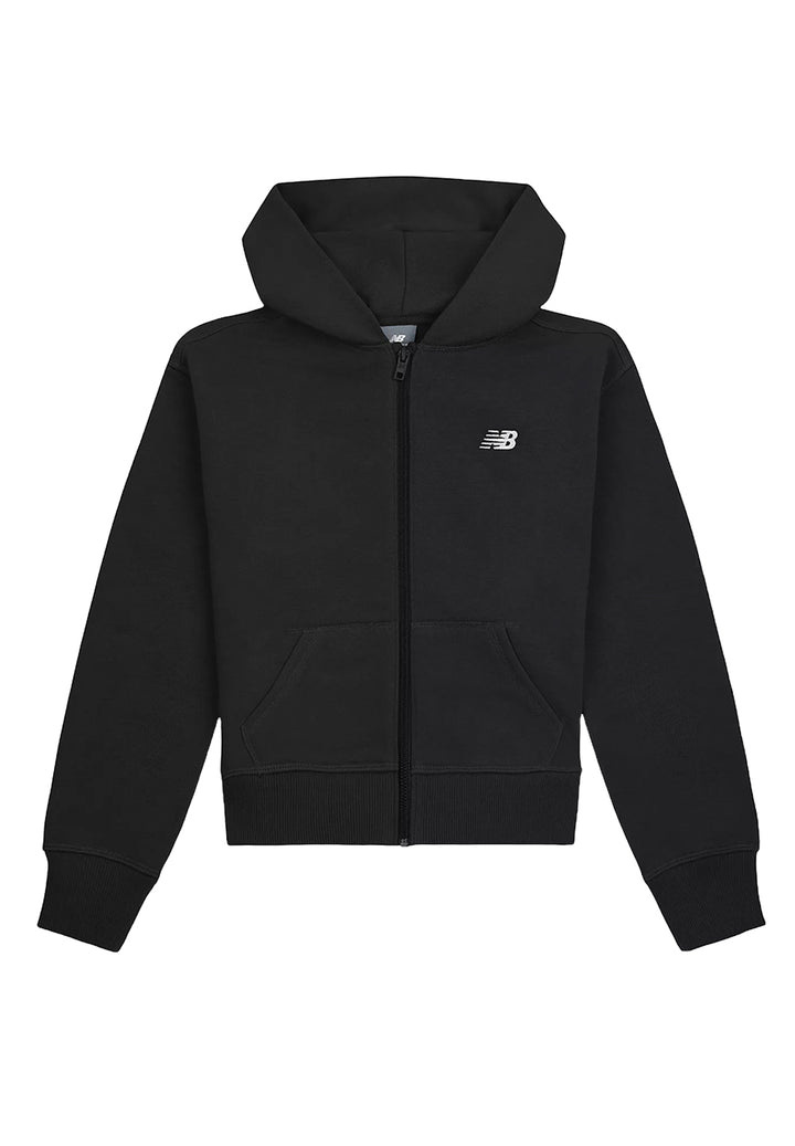 Felpa zip nera per bambina