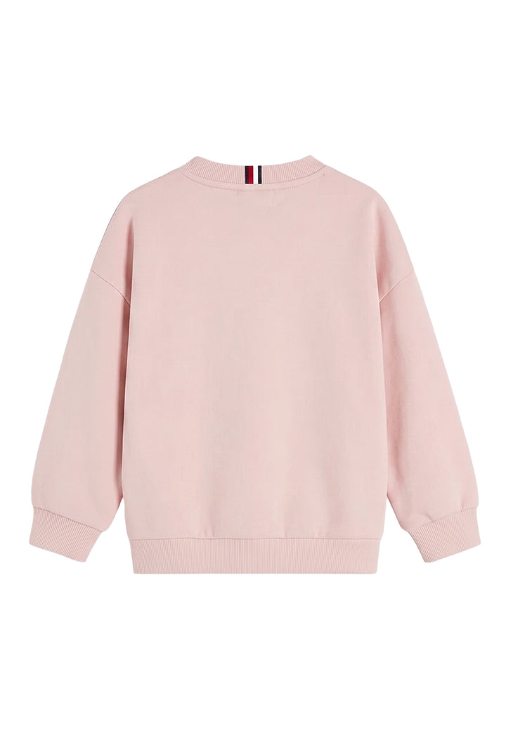 Felpa girocollo rosa per bambina