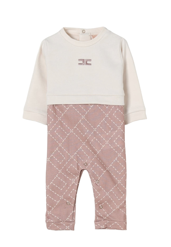 Tutina bianco-rosa per neonata