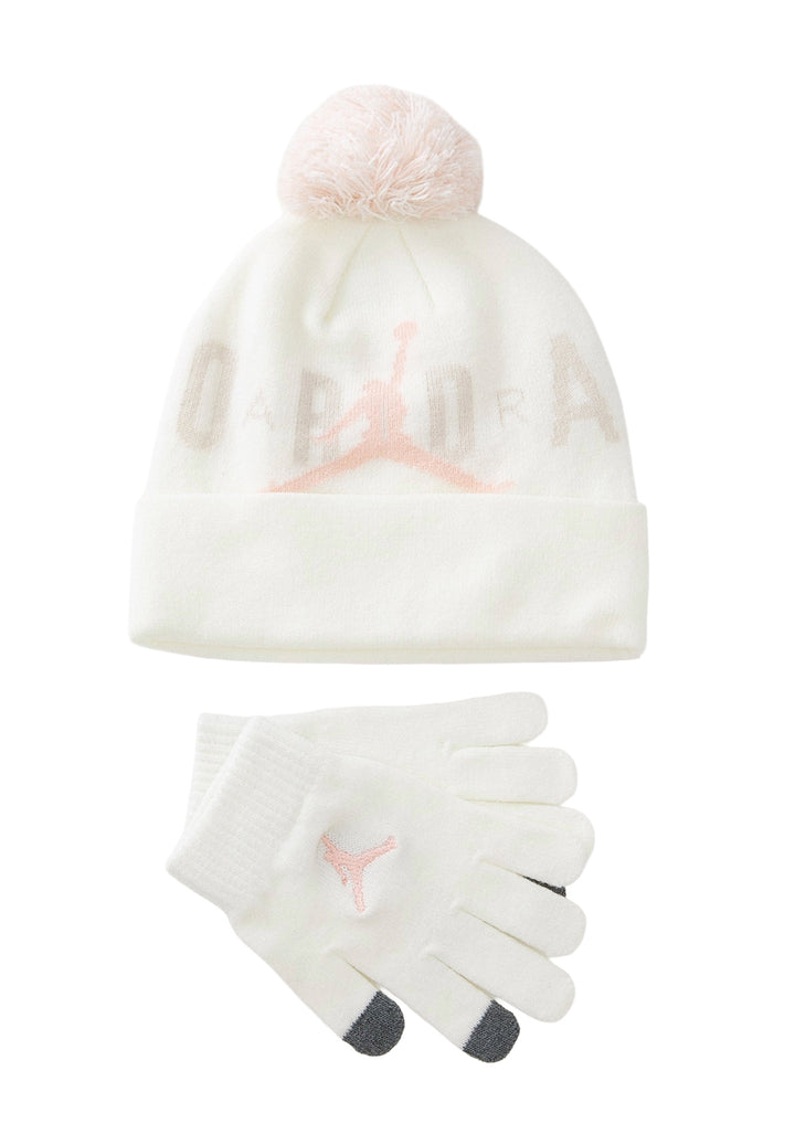 Set cappello+guanti panna per bambina