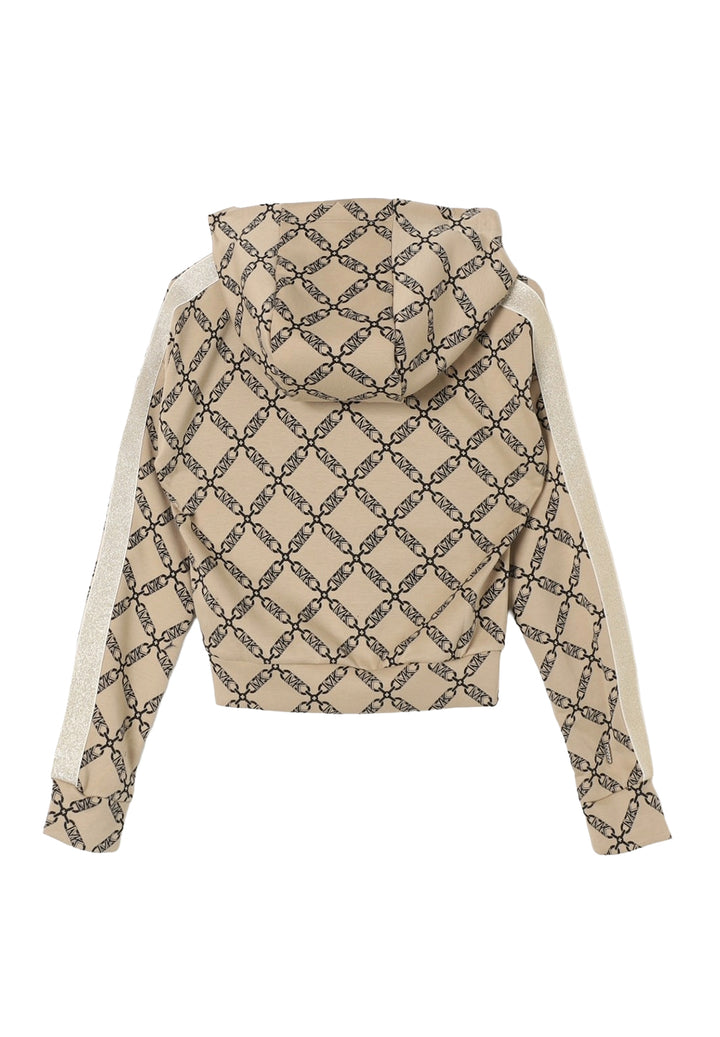 Felpa zip beige per bambina