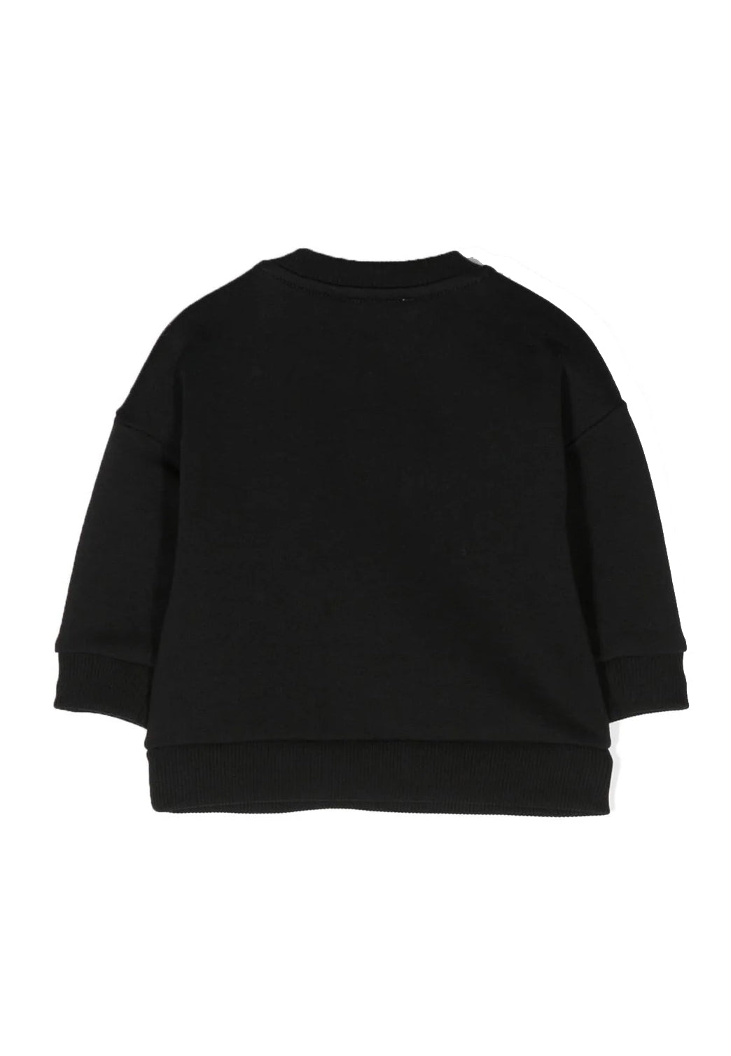 Black crew-neck sweatshirt for newborn