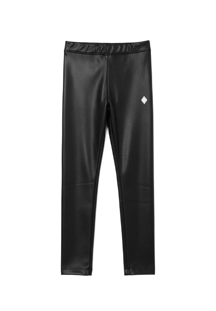 Leggings ecopelle nero per bambina