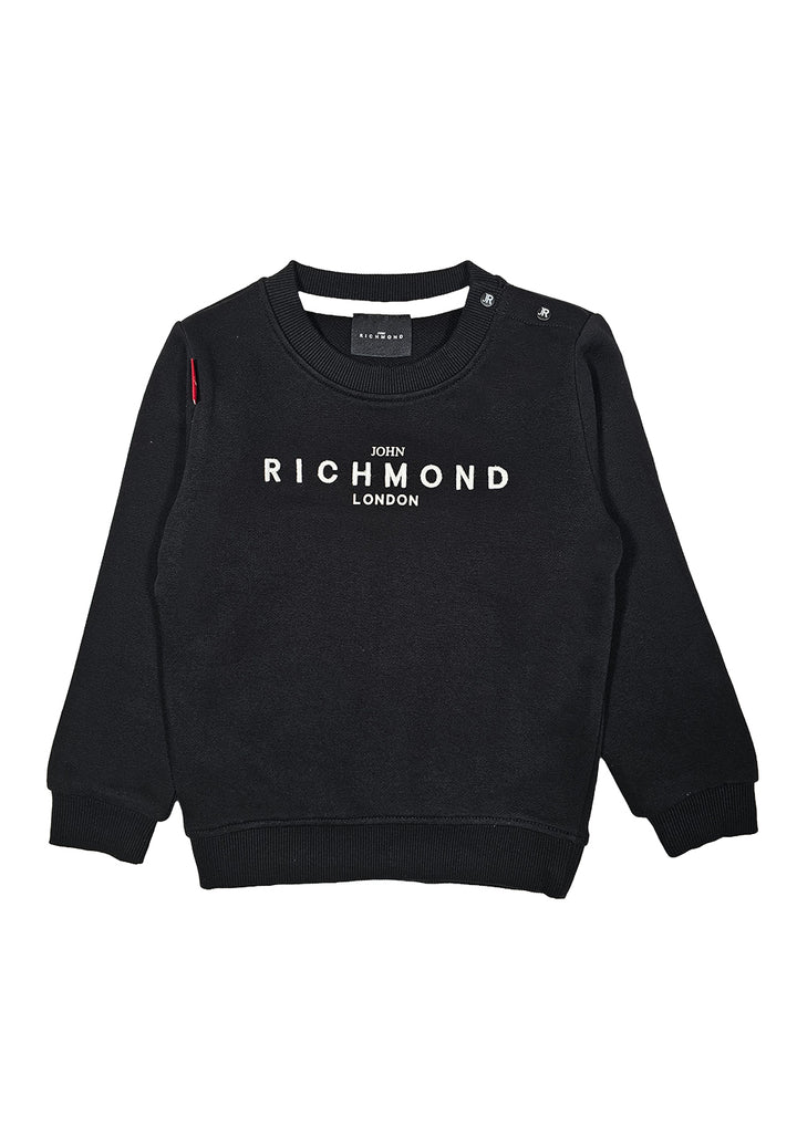 Black crew-neck sweatshirt for newborn