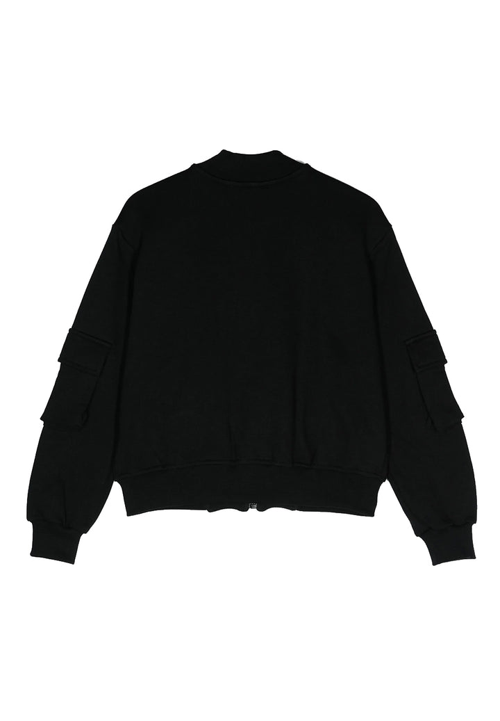 Felpa zip nera unisex