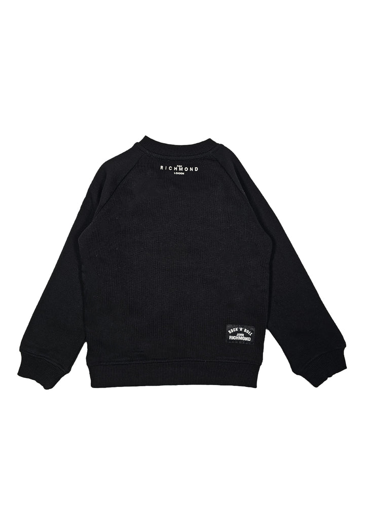 Black crewneck sweatshirt for boy