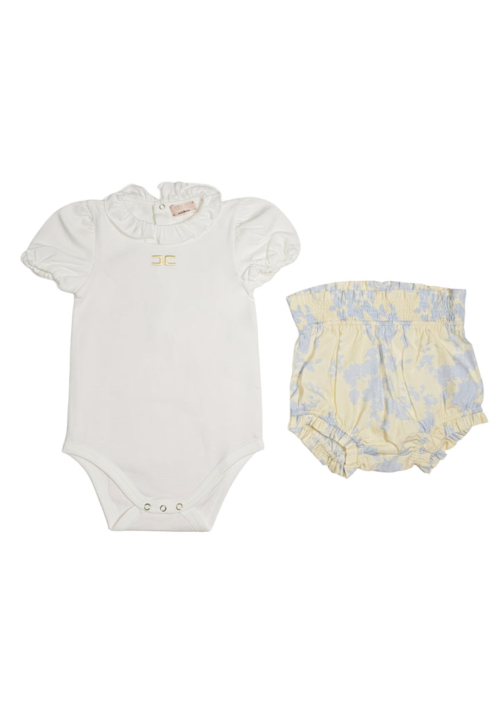 Completo bianco-giallo per neonata