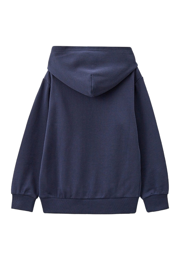Felpa cappuccio blu per bambino