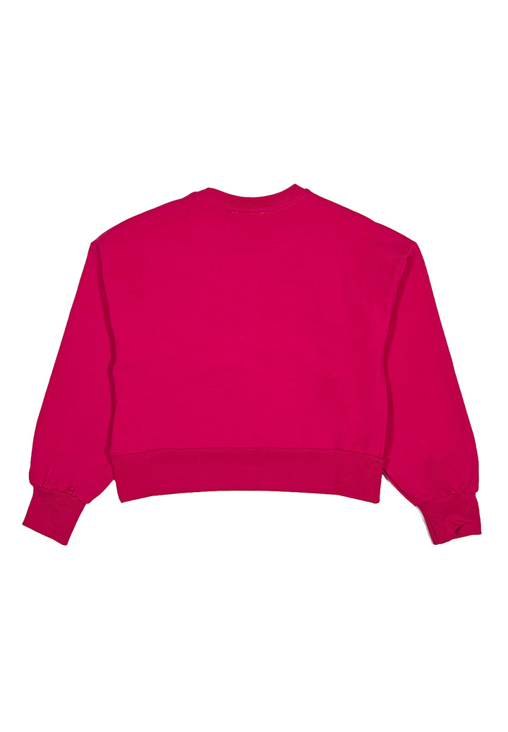 Fuchsia crewneck sweatshirt for girls