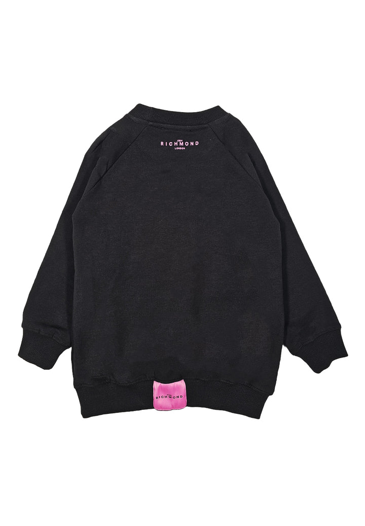 Black sweatshirt dress for baby girls