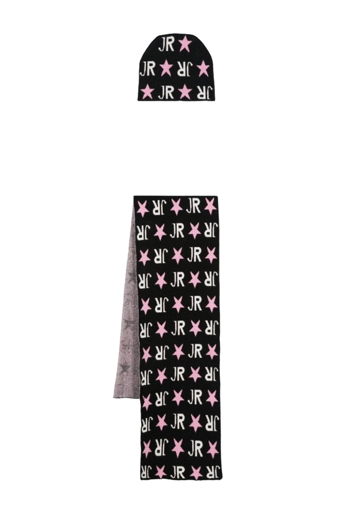 Set cappello + sciarpa nero per bambina