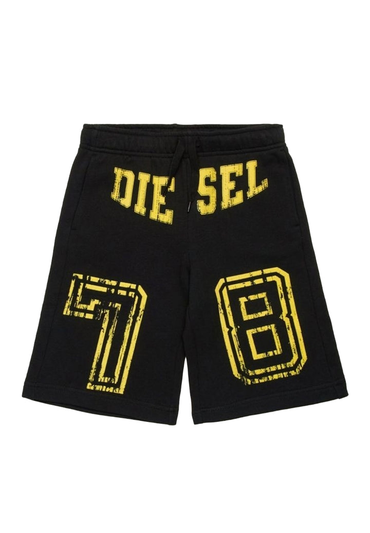 Bermuda sweat-shirt noir pour garçon