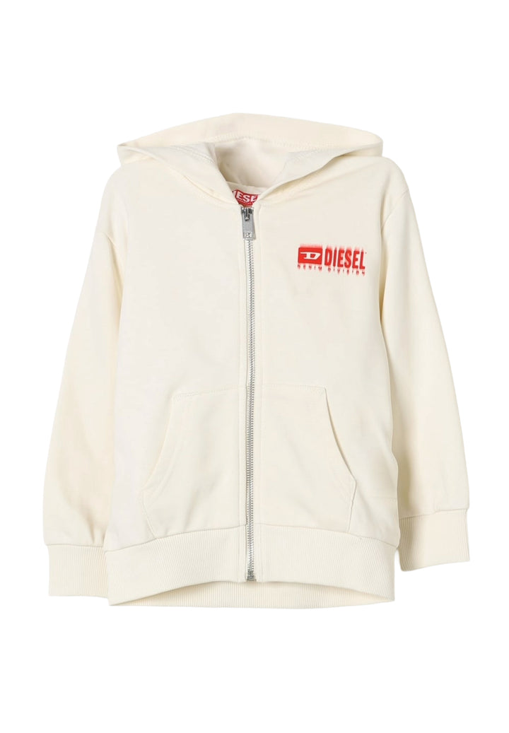 Felpa zip cremabambino