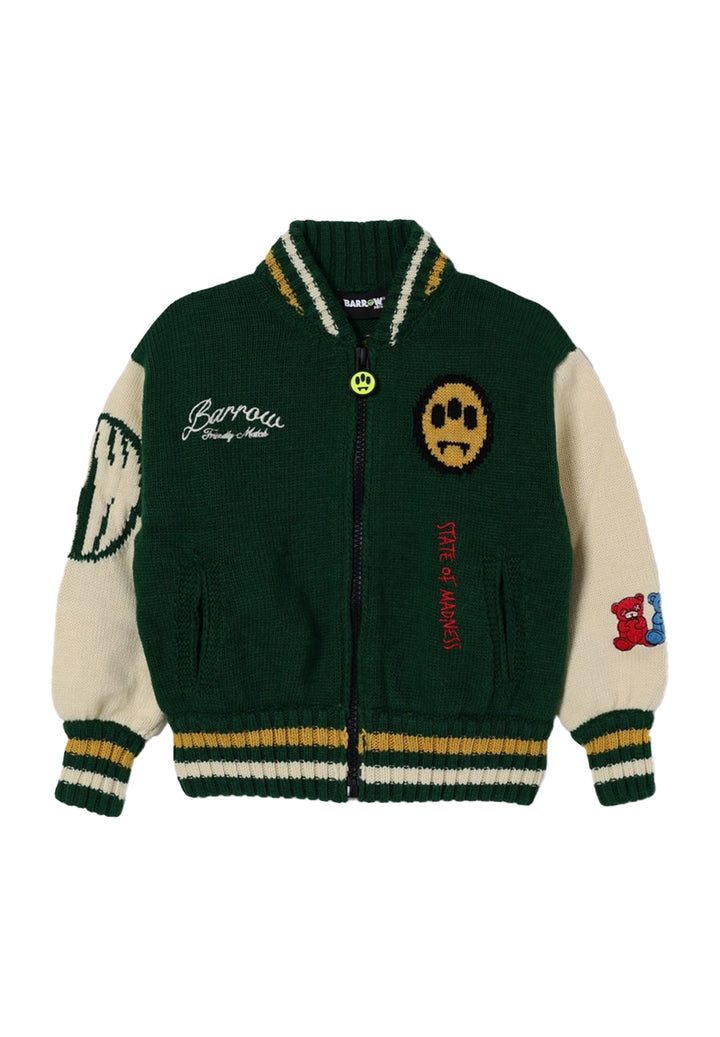 Maglione con zip verde unisex