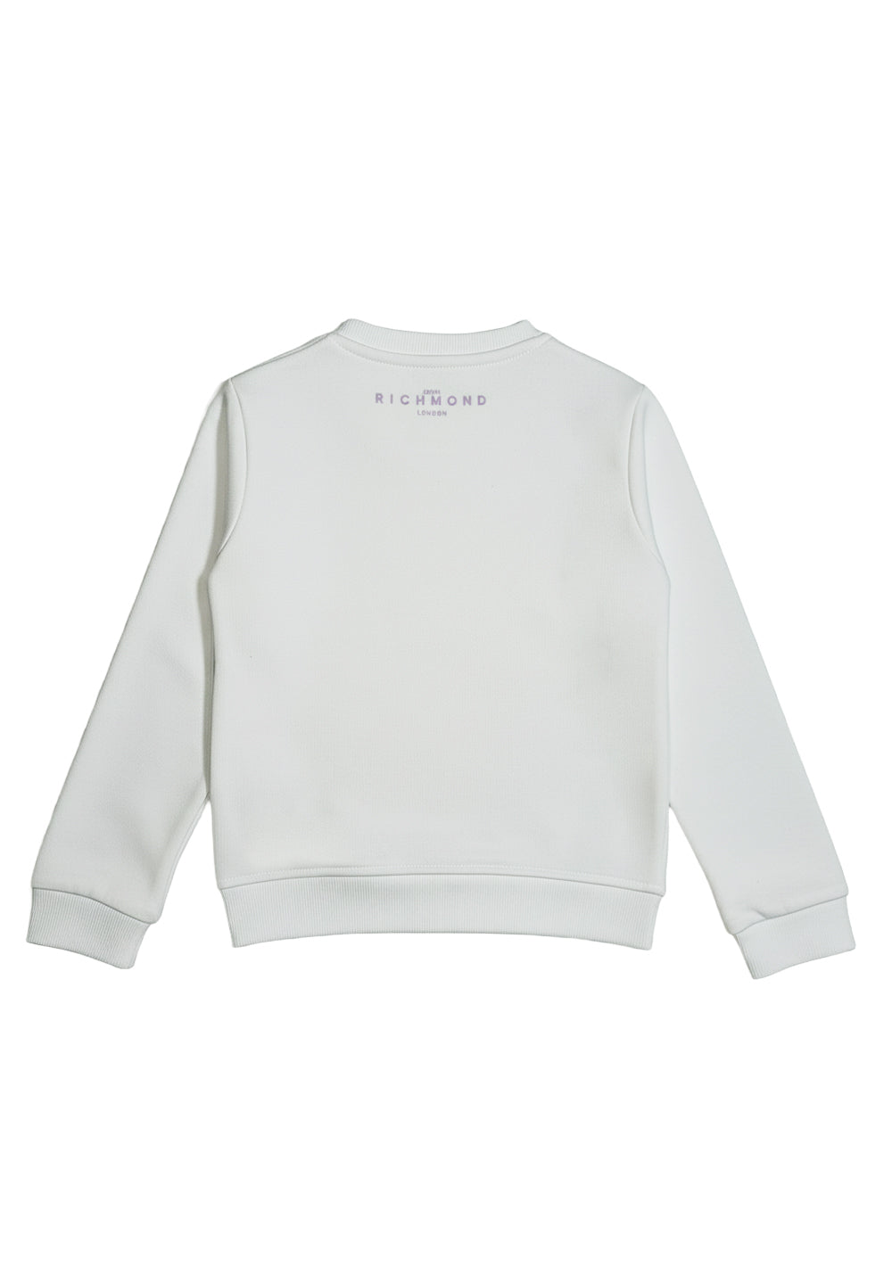 Felpa girocollo bianca per neonata