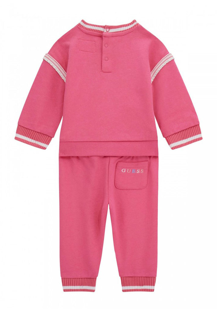 Fuchsia sweatshirt set for baby girl