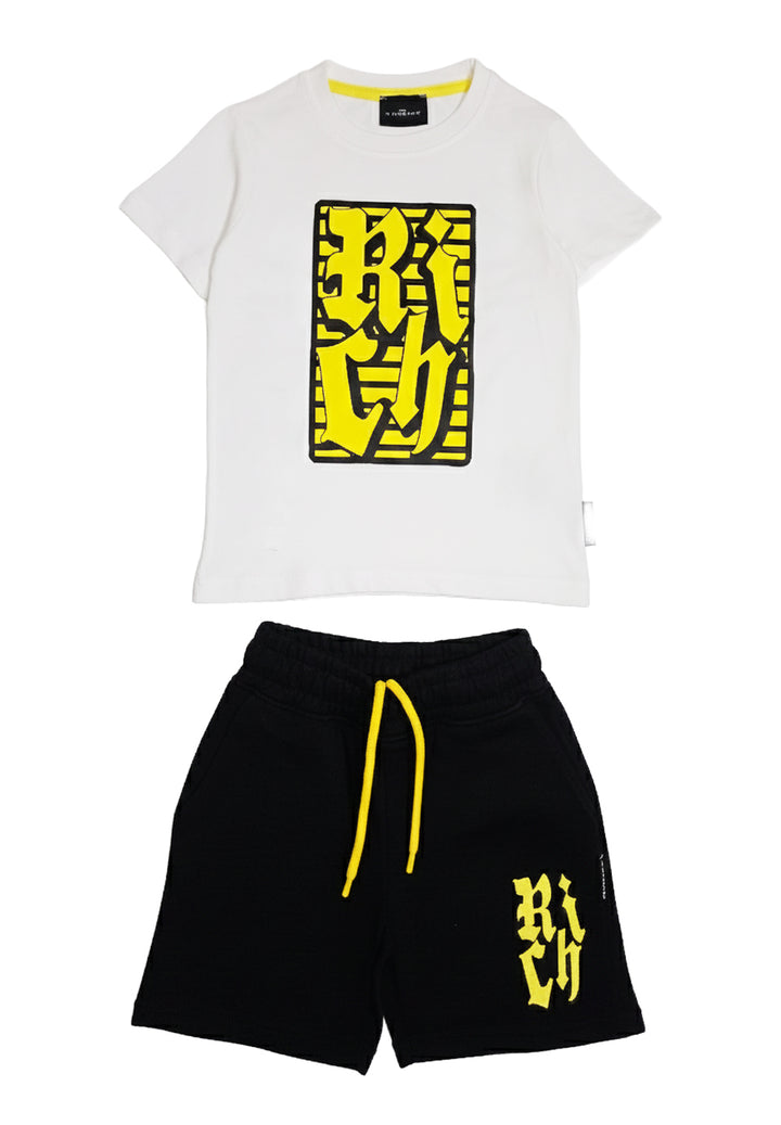 Completo bianco-nero per bambino