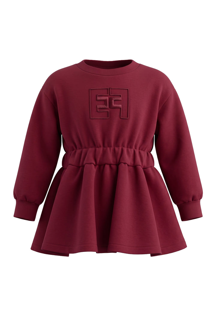 Vestito felpa fuxia per bambina