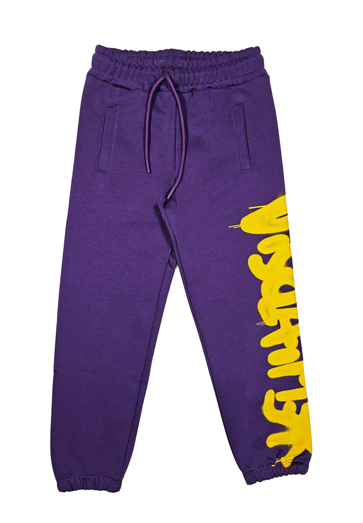 Pantalone felpa viola per bambino