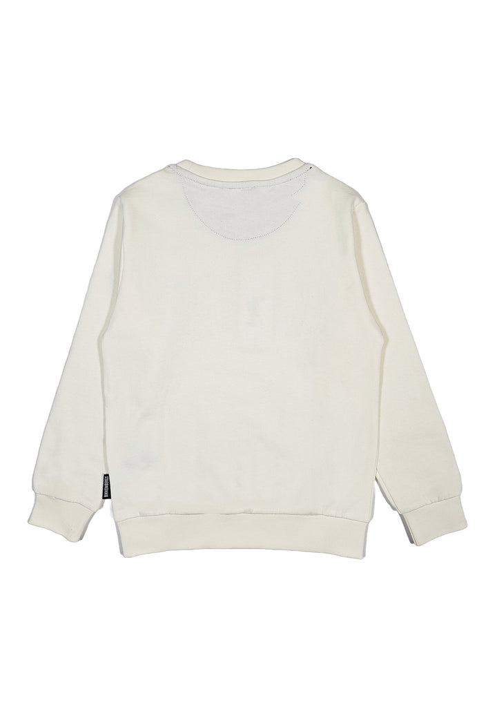 White crewneck sweatshirt for boy