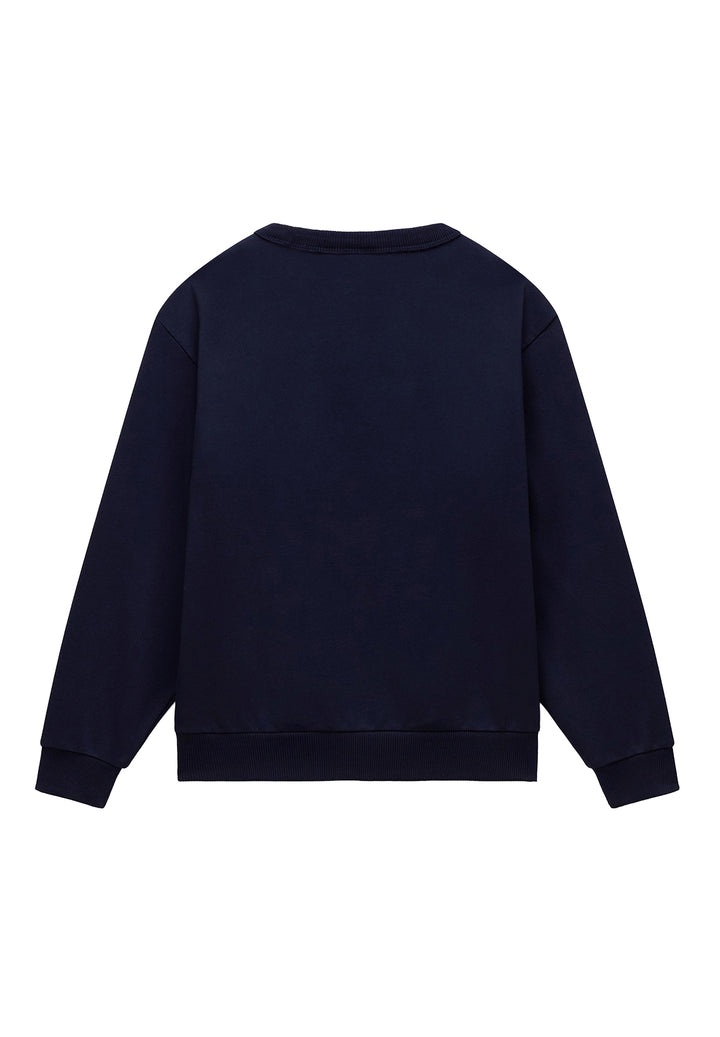 Felpa girocollo blu navy per bambino