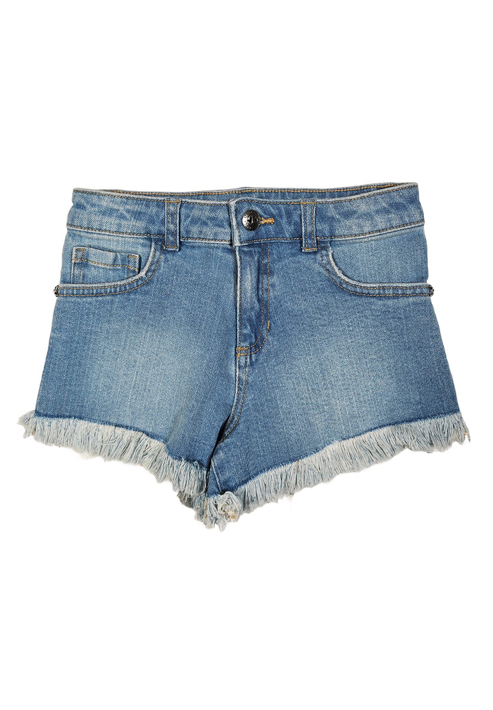 Short denim blu per bambina