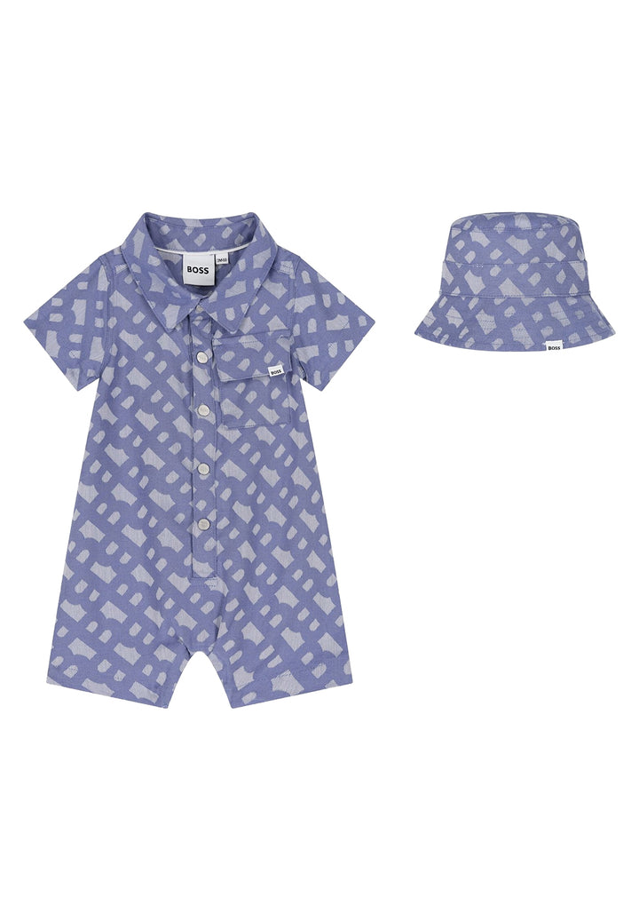 Set tutina blu denim per neonato